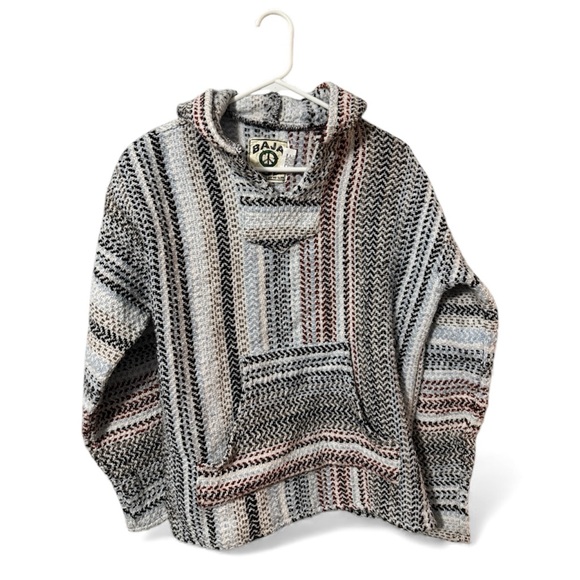 baja joe Tops - Baja Hoodie / Mexican Baja Pullover – Multicolor Woven – Unisex